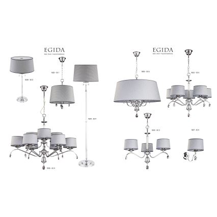 Jupiter 1609 - EG P CH - Kristāla grīdas stāvlampa EGIDA 3xE27/60W/230V