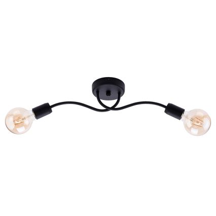 Jupiter 1672 - Sienas gaismeklis LUCE 2xE27/60W/230V melns