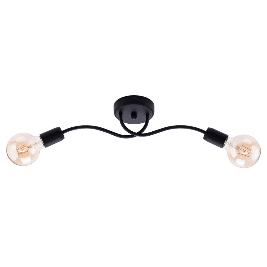 Jupiter 1672 - Sienas gaismeklis LUCE 2xE27/60W/230V melns
