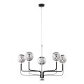 Jupiter 1888 - Pakaramā lampa uz troses ERIS 5xG9/14W/230V matēts hroms/melns/dūmakaini pelēks
