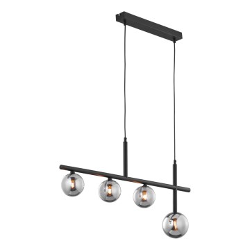 Jupiter 1908 - Pakaramā lampa uz kabeļa NEPTUN 4xG9/14W/230V melna/dūmakaini pelēka