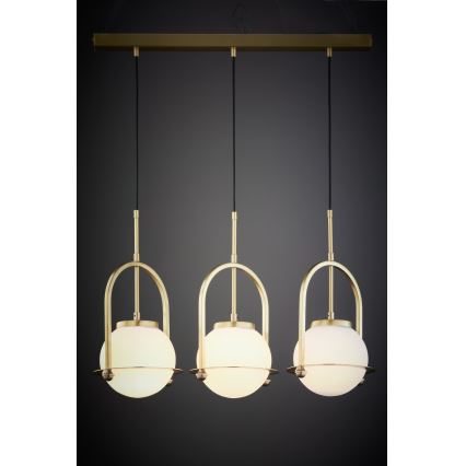 Jupiter 1917 - griestu lustra uz kabeļa ROSSO 3xE27/15W/230V zelta krāsā