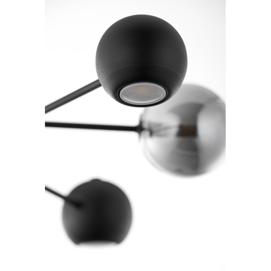 Jupiter 1974 - Lustra ar stieni MOKA 3xGU10/10W/230V + 3xG9/10W/230V melna/spīdīgi hromēts