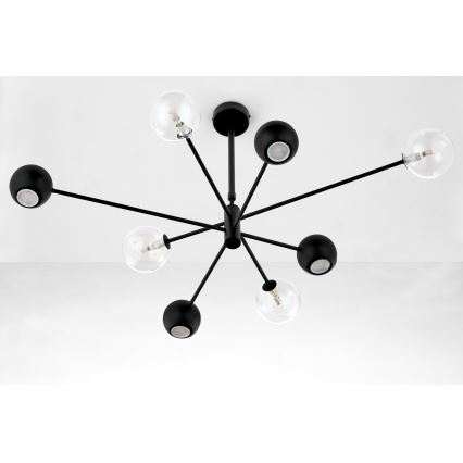 Jupiter 1996 - Lustra ar stieni MOKA 4xGU10/10W/230V + 4xG9/10W/230V melna/caurspīdīga
