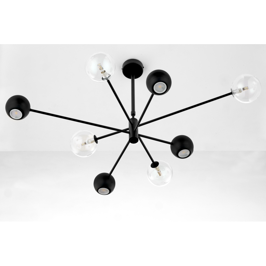 Jupiter 1996 - Lustra ar stieni MOKA 4xGU10/10W/230V + 4xG9/10W/230V melna/caurspīdīga