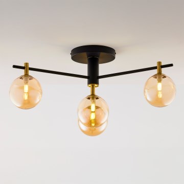 Jupiter 2031 - Virsapmetuma lustra FIGARO 4xG9/10W/230V melna/zelta/bēša