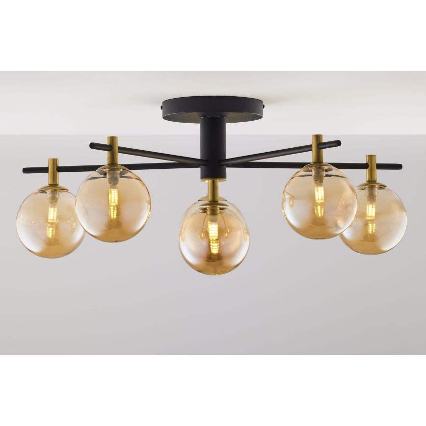 Jupiter 2033 - Virsapmetuma lustra FIGARO 6xG9/10W/230V melna/zelta/bēša