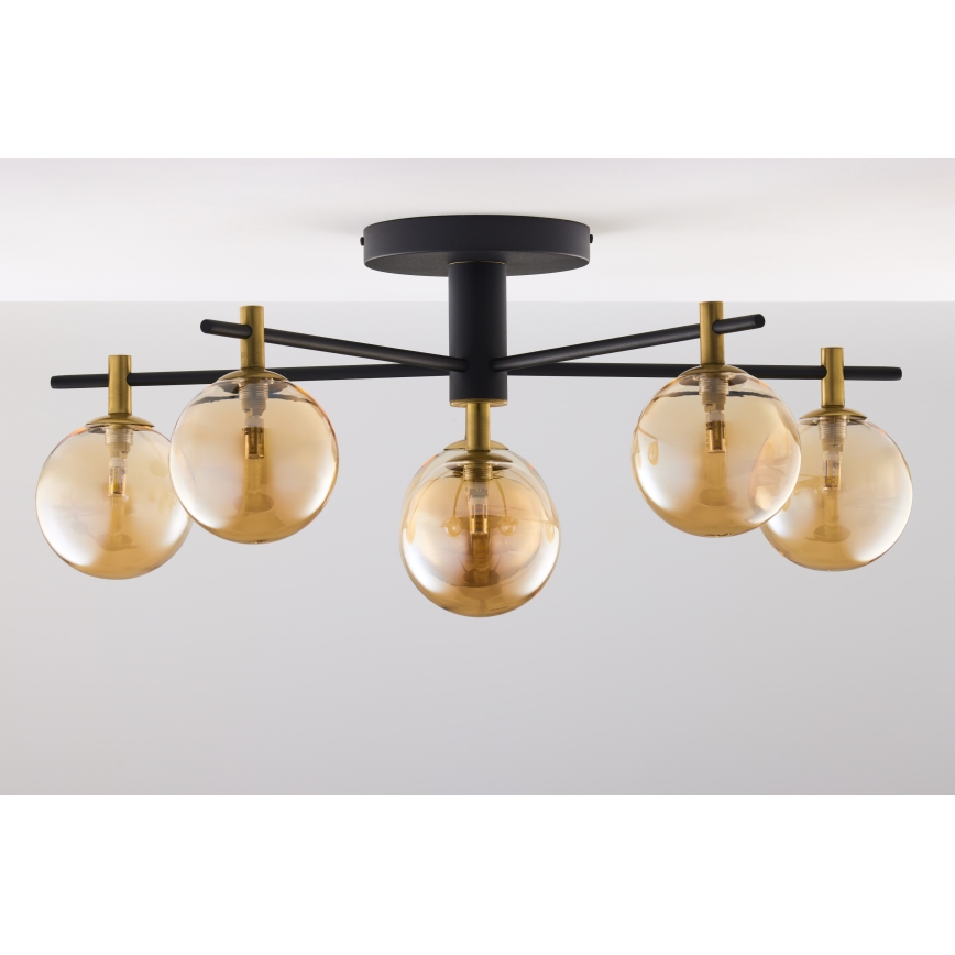 Jupiter 2033 - Virsapmetuma lustra FIGARO 6xG9/10W/230V melna/zelta/bēša