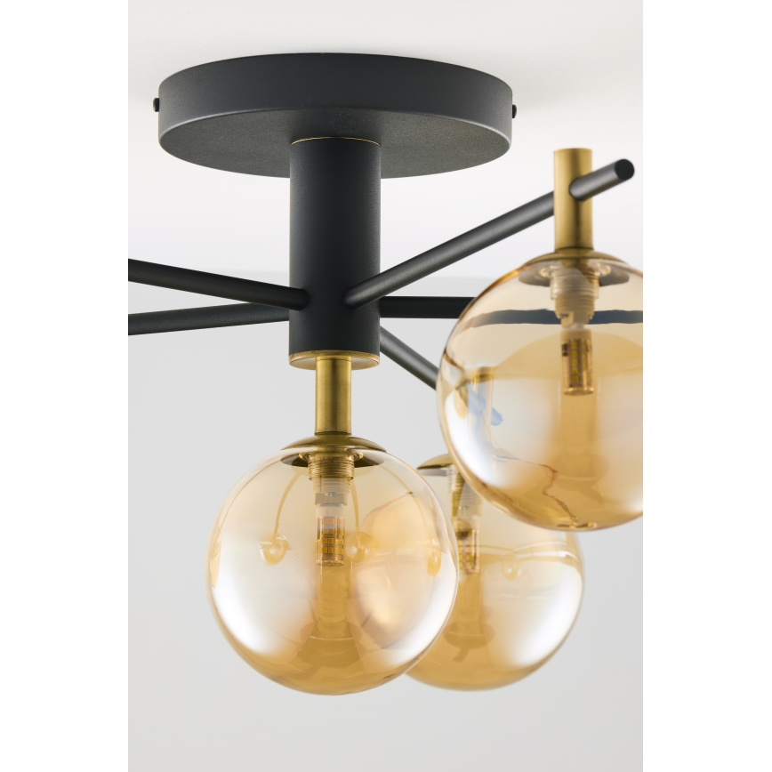 Jupiter 2033 - Virsapmetuma lustra FIGARO 6xG9/10W/230V melna/zelta/bēša