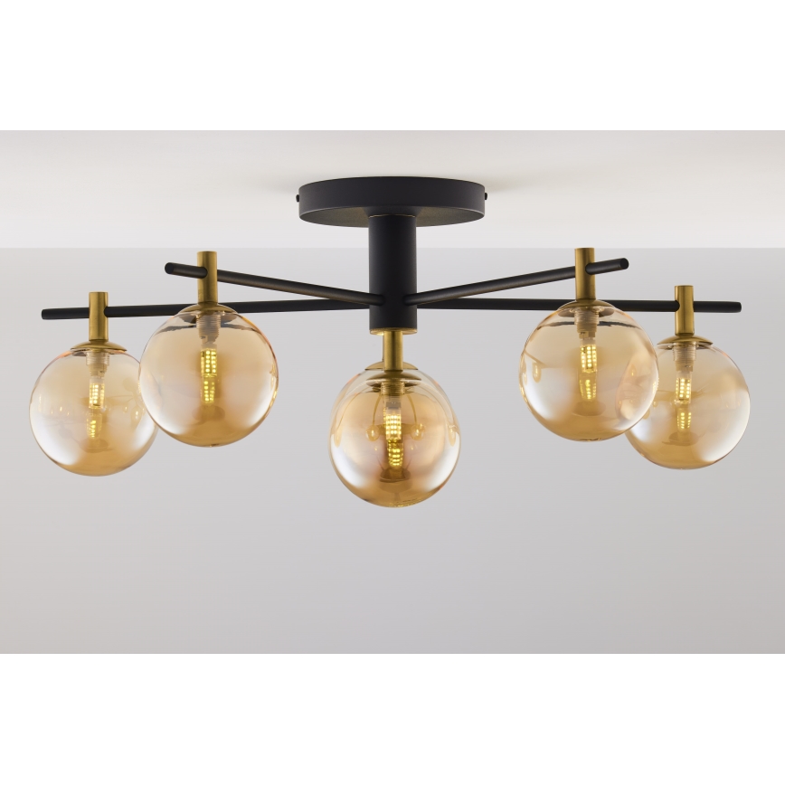 Jupiter 2033 - Virsapmetuma lustra FIGARO 6xG9/10W/230V melna/zelta/bēša