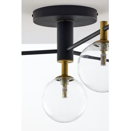 Jupiter 2034 - Virsapmetuma lustra FIGARO 4xG9/10W/230V melna/zelta/bēša/caurspīdīga