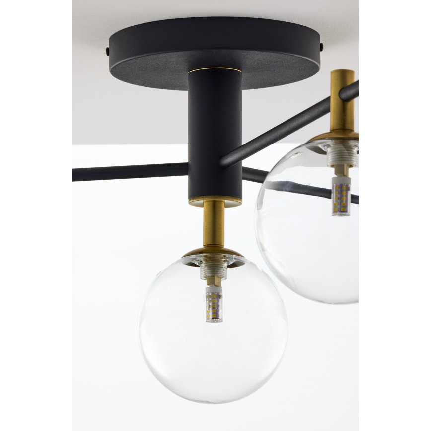 Jupiter 2034 - Virsapmetuma lustra FIGARO 4xG9/10W/230V melna/zelta/bēša/caurspīdīga