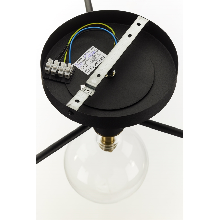 Jupiter 2034 - Virsapmetuma lustra FIGARO 4xG9/10W/230V melna/zelta/bēša/caurspīdīga