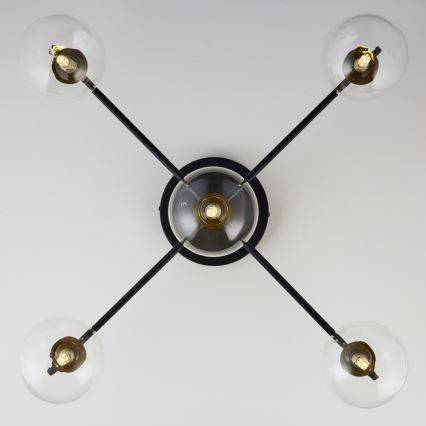 Jupiter 2035 - Virsapmetuma lustra FIGARO 5xG9/10W/230V melna/zelta/bēša/caurspīdīga