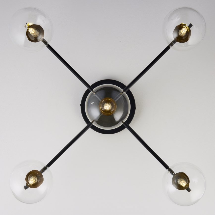 Jupiter 2035 - Virsapmetuma lustra FIGARO 5xG9/10W/230V melna/zelta/bēša/caurspīdīga