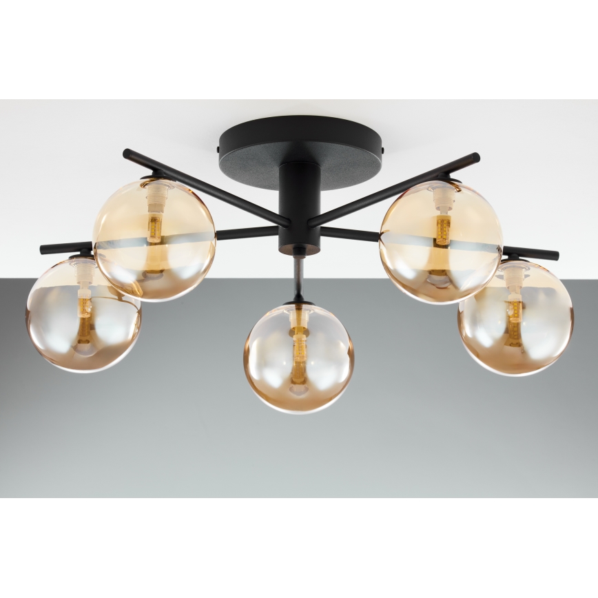 Jupiter 2047 - Virsapmetuma lustra PRATO 5xG9/10W/230V melna/bēša