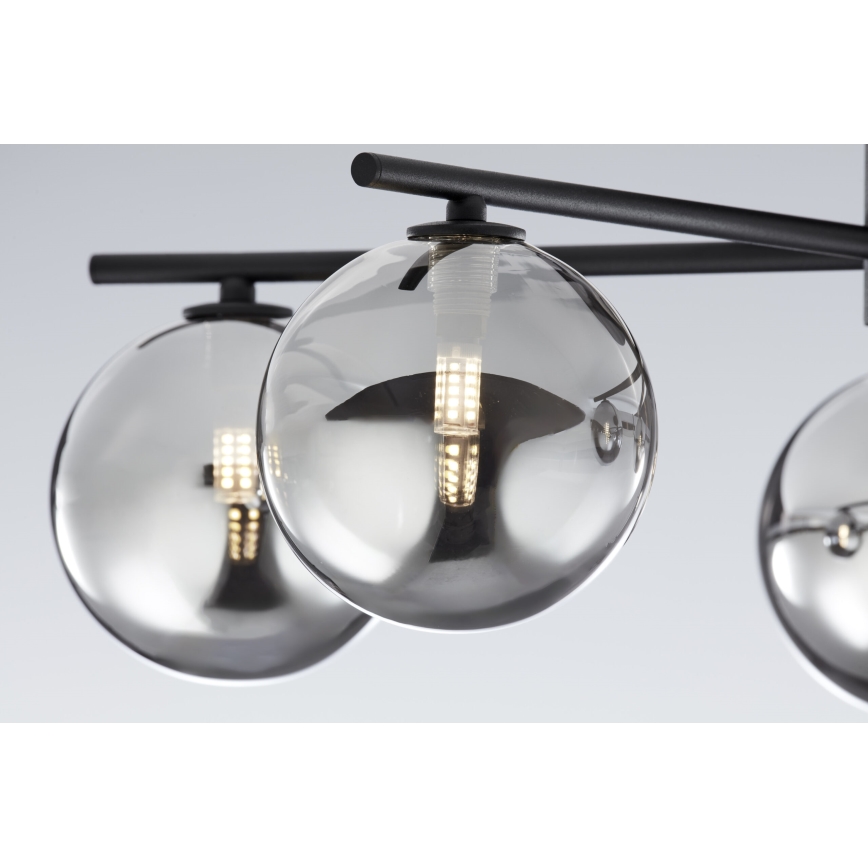 Jupiter 2048 - Piestiprināma griestu lustra PRATO 5xG9/14W/230V melna/dūmakaini pelēka