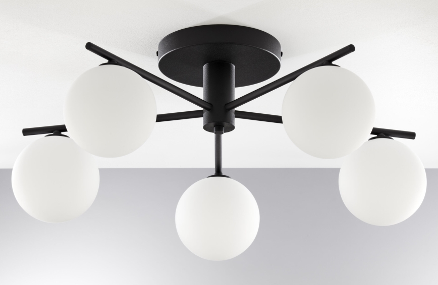 Jupiter 2049 - Virsmontējamā griestu lustra PRATO 5xG9/14W/230V melna/balta