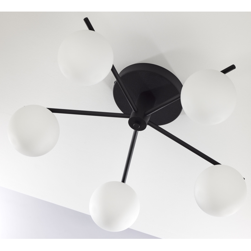 Jupiter 2049 - Virsmontējamā griestu lustra PRATO 5xG9/14W/230V melna/balta