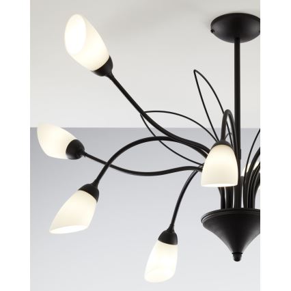 Jupiter 2056 - Lustra ar stieni GLORIOSA 10xG9/14W/230V melna