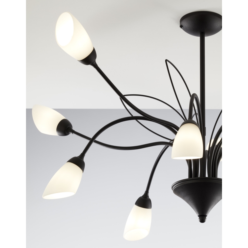 Jupiter 2056 - Lustra ar stieni GLORIOSA 10xG9/14W/230V melna