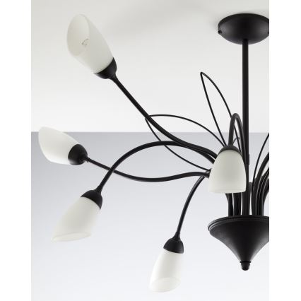 Jupiter 2056 - Lustra ar stieni GLORIOSA 10xG9/14W/230V melna