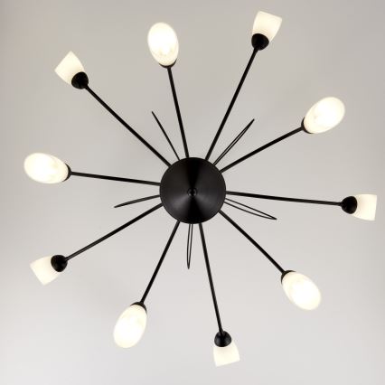 Jupiter 2056 - Lustra ar stieni GLORIOSA 10xG9/14W/230V melna