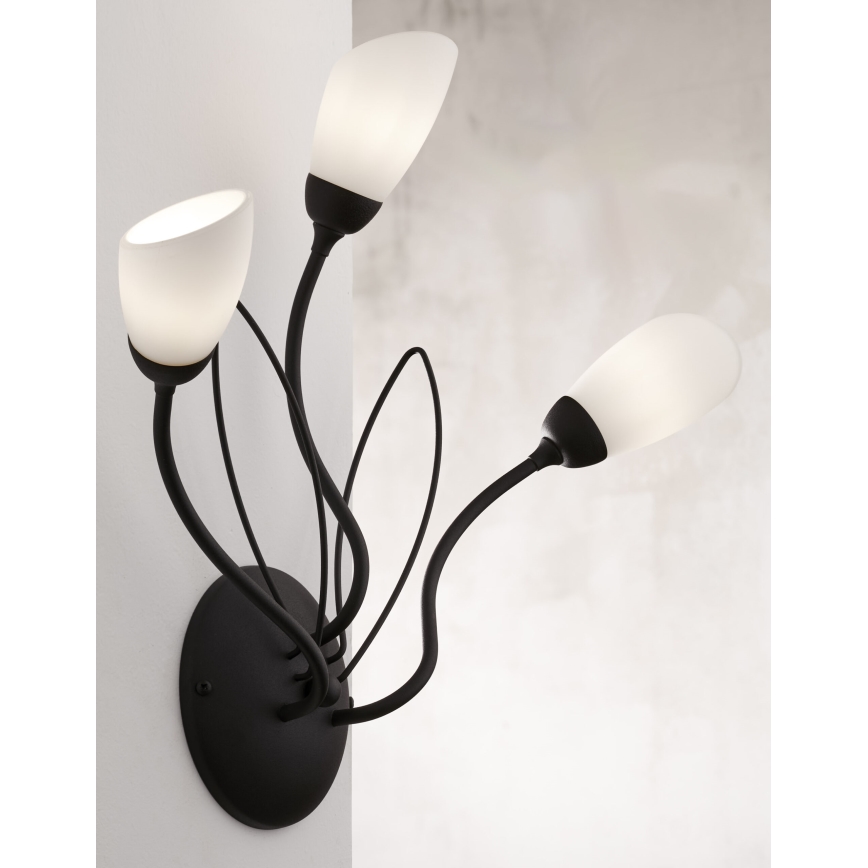 Jupiter 2059 - Sienas gaismeklis GLORIOSA 3xG9/14W/230V melns