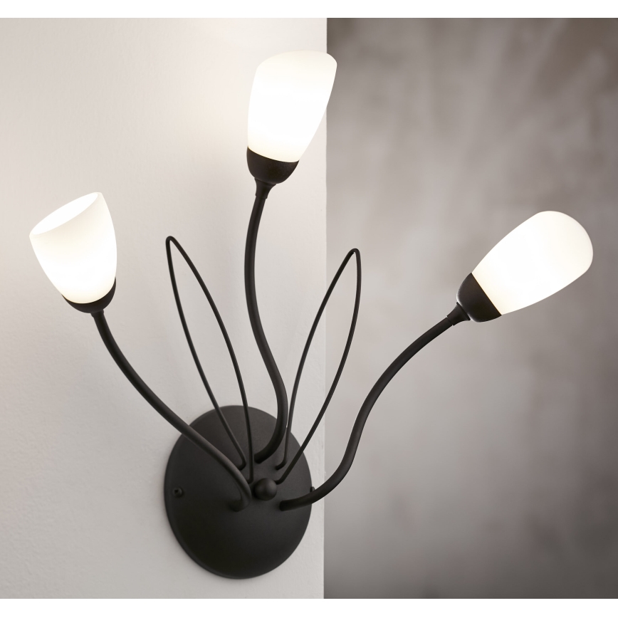 Jupiter 2059 - Sienas gaismeklis GLORIOSA 3xG9/14W/230V melns