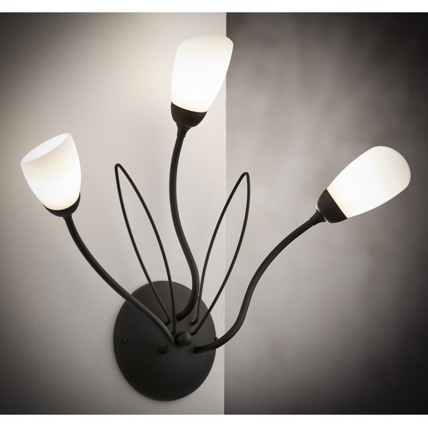 Jupiter 2059 - Sienas gaismeklis GLORIOSA 3xG9/14W/230V melns