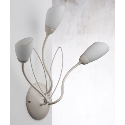 Jupiter 2064 - Sienas gaismeklis GLORIOSA 3xG9/14W/230V krēmkrāsains