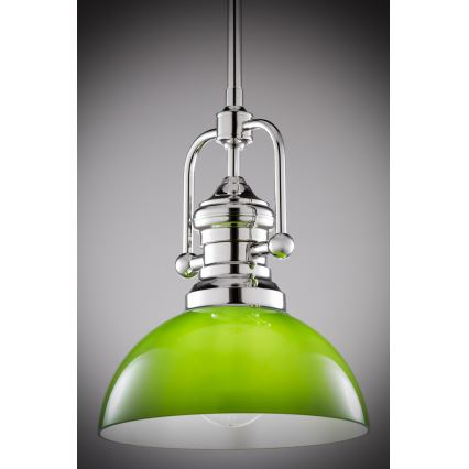 Jupiter 2071 - lustra ar stieni PLATINO 1xE27/15W/230V zaļa/spīdīgs hroms