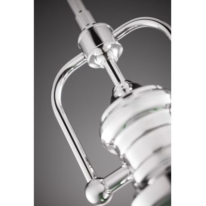 Jupiter 2071 - lustra ar stieni PLATINO 1xE27/15W/230V zaļa/spīdīgs hroms