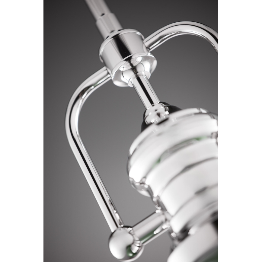 Jupiter 2071 - lustra ar stieni PLATINO 1xE27/15W/230V zaļa/spīdīgs hroms