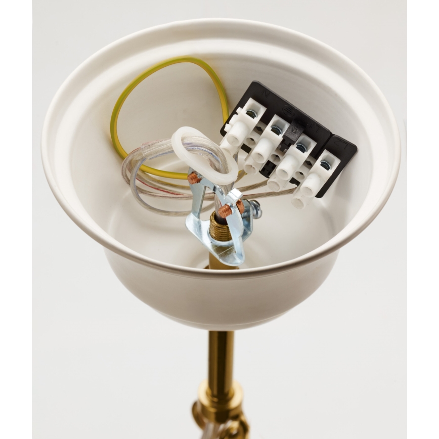 Jupiter 2084 - Lustra uz ķēdes SAMBA 5xE27/15W/230V balta/zelta