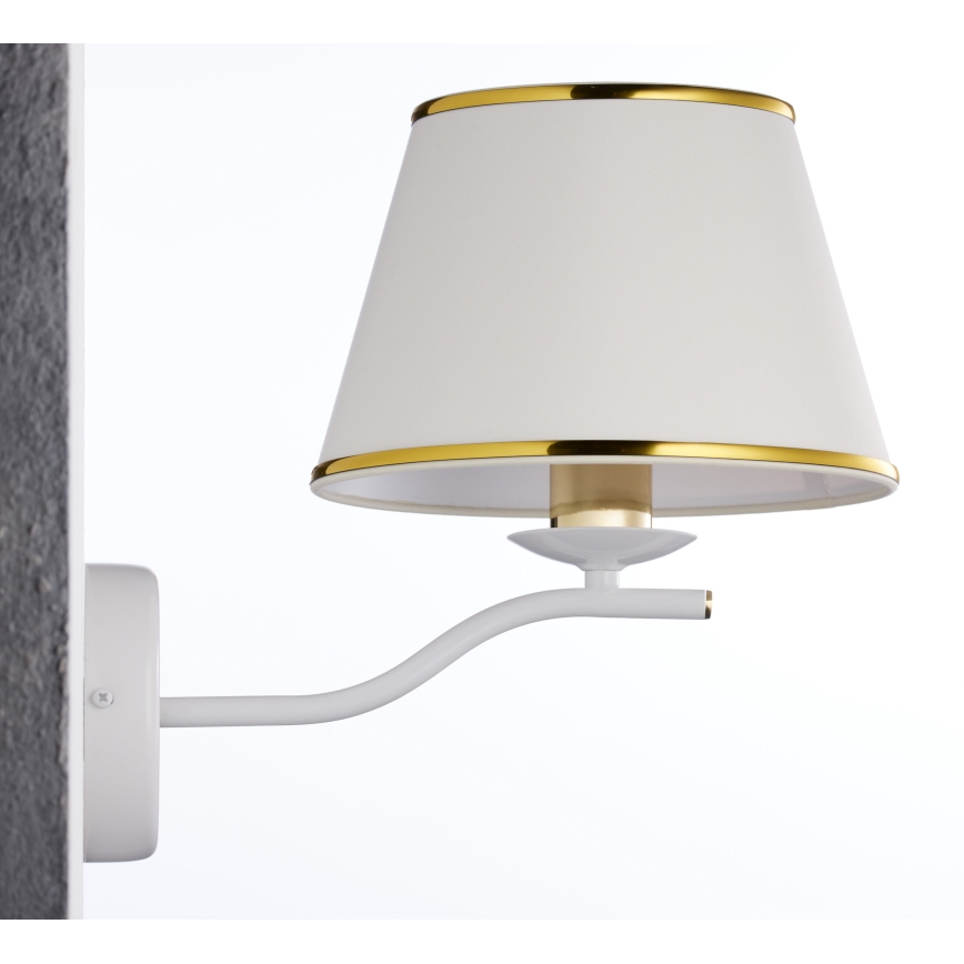 Jupiter 2086 - Sienas lampa SAMBA 1xE27/15W/230V balta/zelta