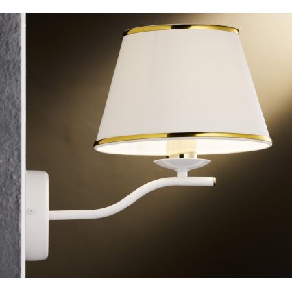 Jupiter 2086 - Sienas lampa SAMBA 1xE27/15W/230V balta/zelta