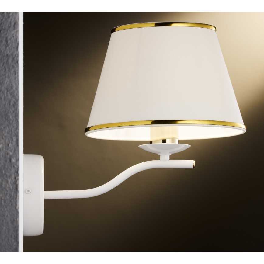 Jupiter 2086 - Sienas lampa SAMBA 1xE27/15W/230V balta/zelta