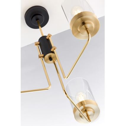 Jupiter 2087 - Lustra ar stieni RAMIREZ 3xE27/15W/230V zelta/melna