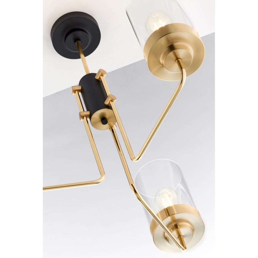 Jupiter 2087 - Lustra ar stieni RAMIREZ 3xE27/15W/230V zelta/melna