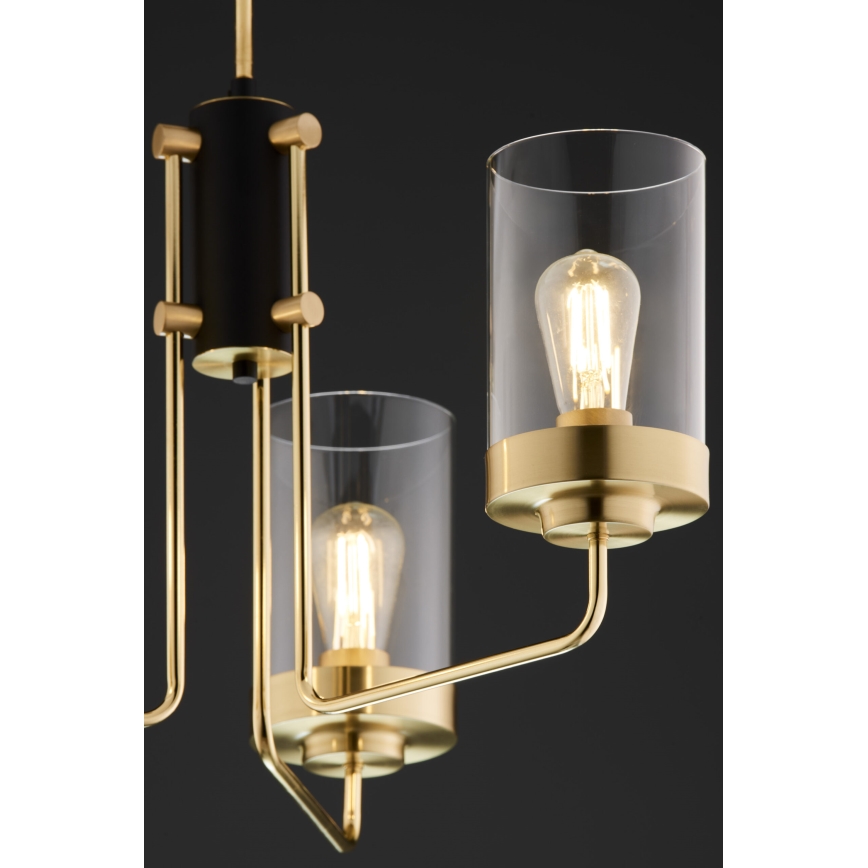 Jupiter 2087 - Lustra ar stieni RAMIREZ 3xE27/15W/230V zelta/melna