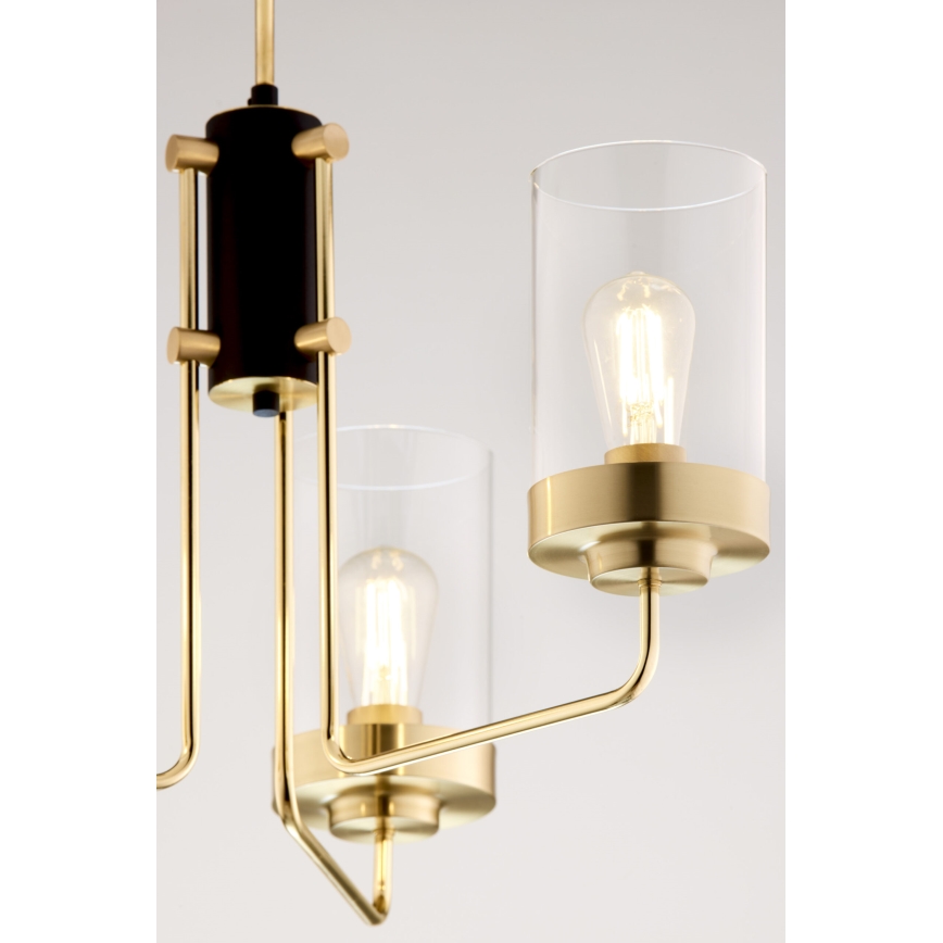 Jupiter 2087 - Lustra ar stieni RAMIREZ 3xE27/15W/230V zelta/melna