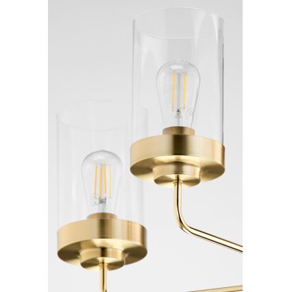 Jupiter 2088 - Griestu lustrs ar stieni RAMIREZ 5xE27/15W/230V zelta/melna