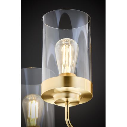 Jupiter 2088 - Griestu lustrs ar stieni RAMIREZ 5xE27/15W/230V zelta/melna