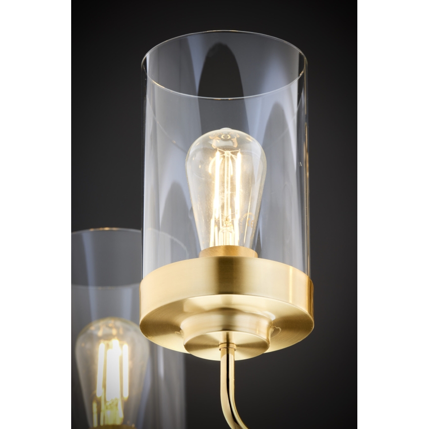 Jupiter 2088 - Griestu lustrs ar stieni RAMIREZ 5xE27/15W/230V zelta/melna