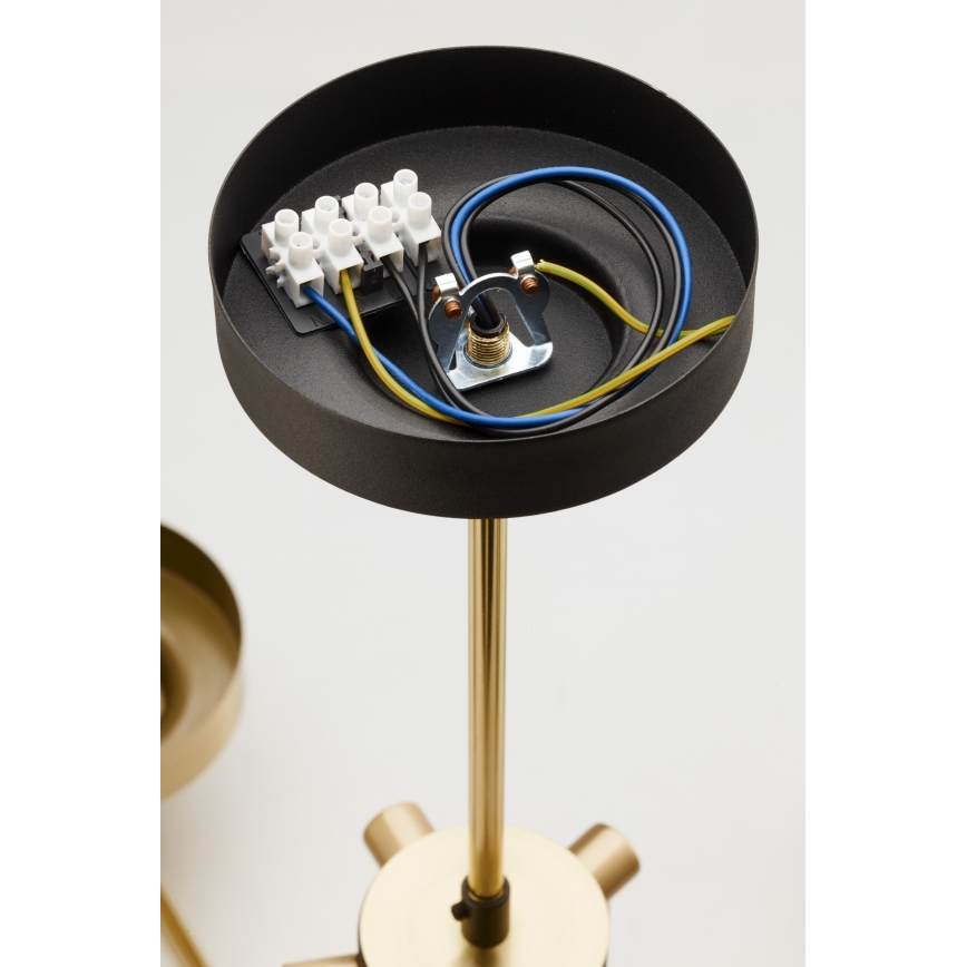 Jupiter 2088 - Griestu lustrs ar stieni RAMIREZ 5xE27/15W/230V zelta/melna