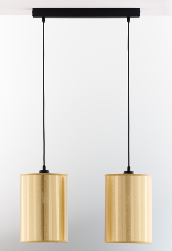 Jupiter 2091 - Pakaramā lustra uz kabeļa CORTINA 2xE27/15W/230V zelta/melna