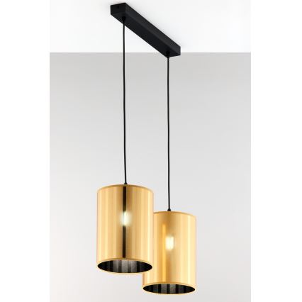 Jupiter 2091 - Pakaramā lustra uz kabeļa CORTINA 2xE27/15W/230V zelta/melna