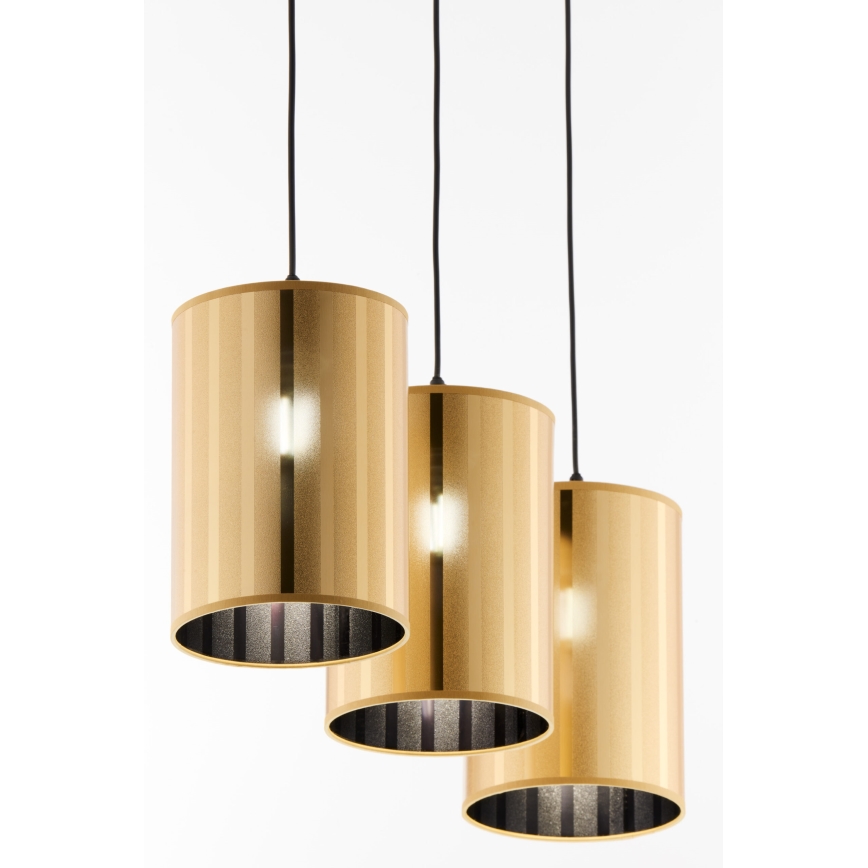 Jupiter 2092 - Karājoša lustra uz troses CORTINA 3xE27/15W/230V zelta/melna