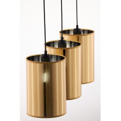 Jupiter 2092 - Karājoša lustra uz troses CORTINA 3xE27/15W/230V zelta/melna